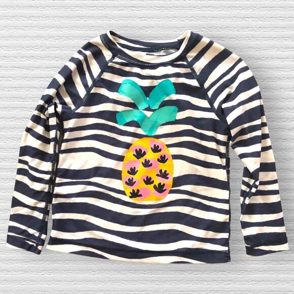 Tea Collection Other - Tea Collection Girls 4T Pineapple Rashguard Striped Long Sleeve Swim Top Play